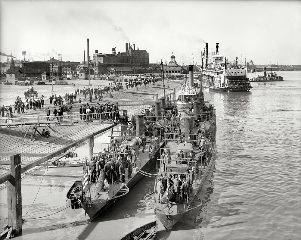 #47 Visiting the torpedo boats, The Porter and the Dupont, New Orleans circa 1906