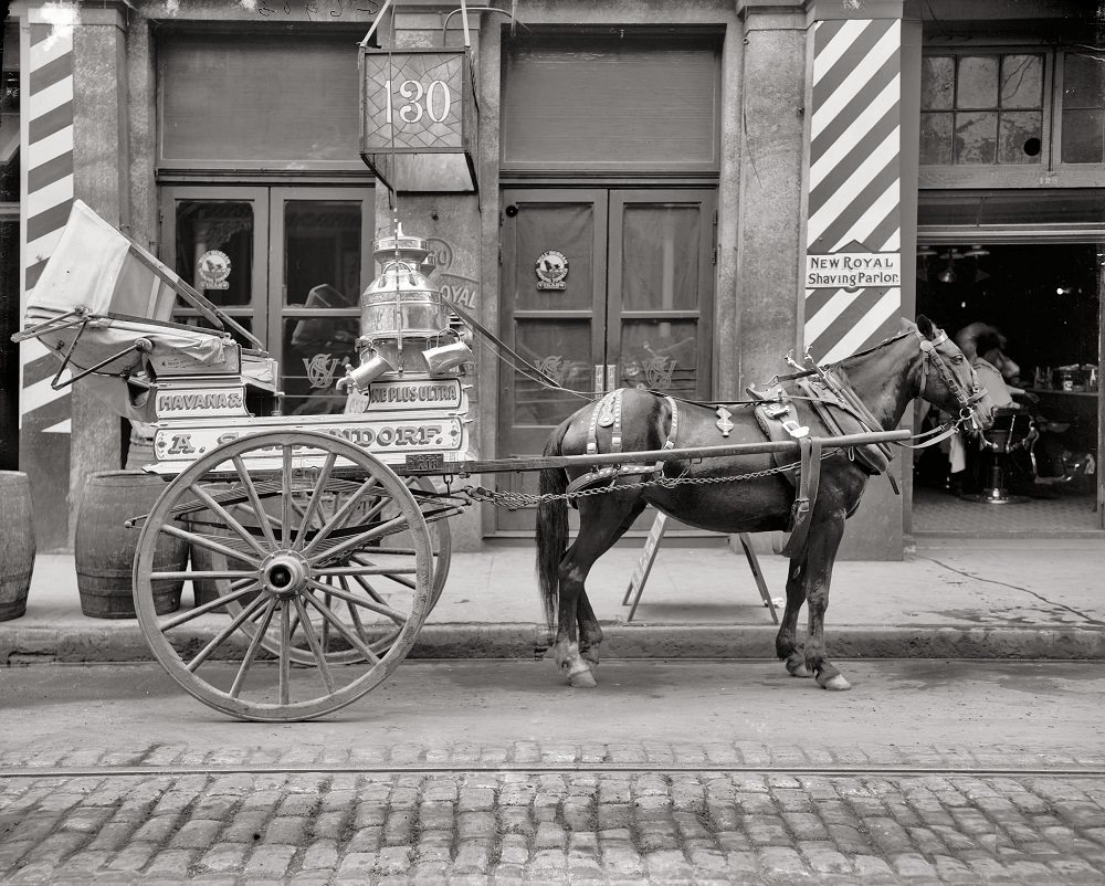 #33 A typical milk cart, New Orleans circa 1910
