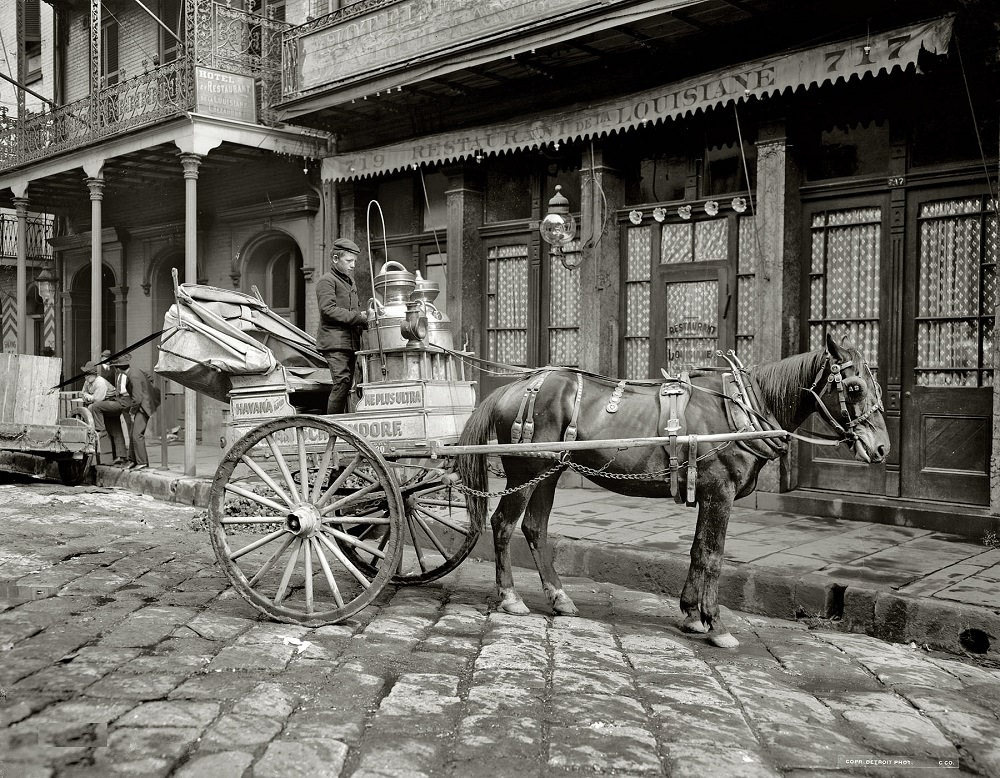 #78 A New Orleans milk cart with a one-horsepower motor, 1903