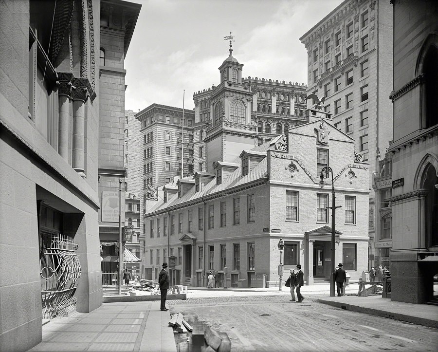 #8 Old State House front from Court Street, Boston, 1906