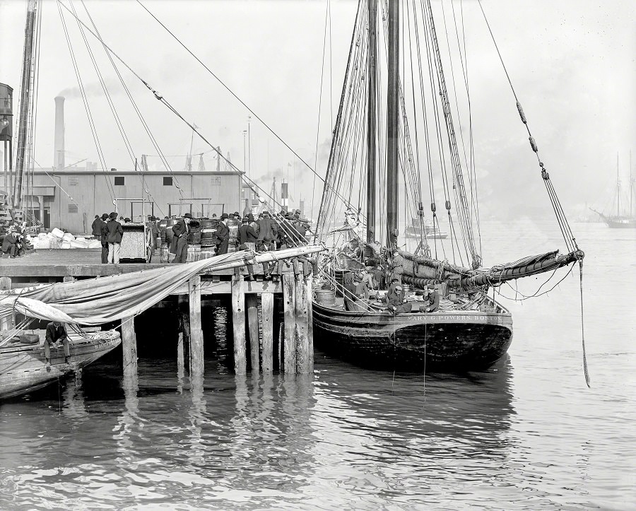 #60 Fishing schooner at ‘T’ wharf, Boston, 1903