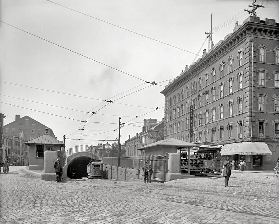 #80 Maverick Square and tunnel entrance, Boston, 1906