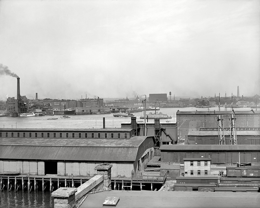 #66 Boston Harbor from East Boston, 1906