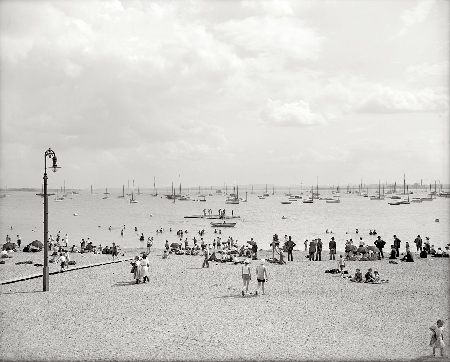 #68 Bathing at City Point, South Boston, 1906