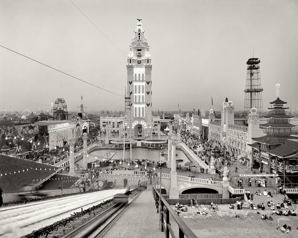 #34 Dreamland at night, Coney Island, New York, 1905