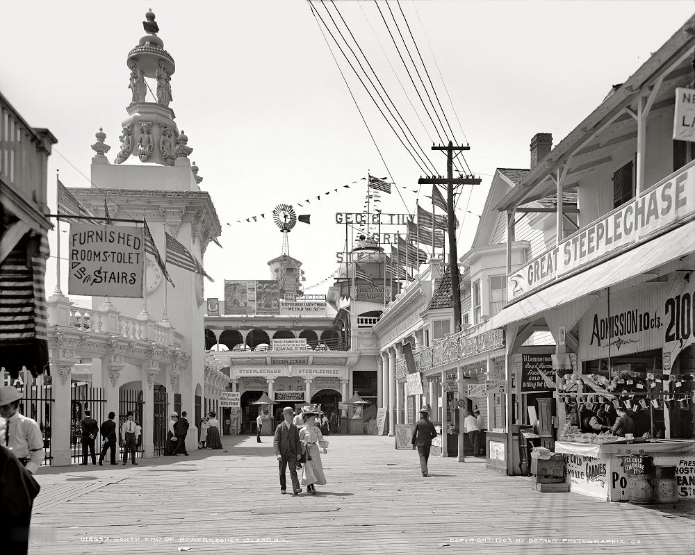 #37 South end of Bowery, Coney Island, New York, August 1903