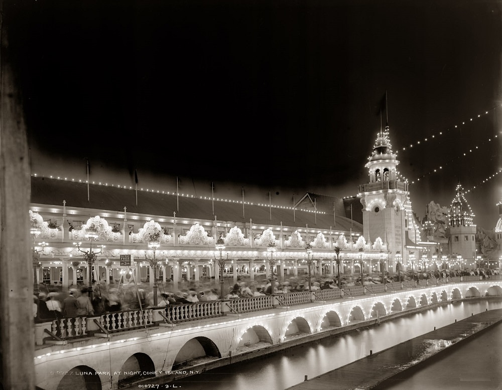 #63 Luna Park at night, Coney Island, 1905