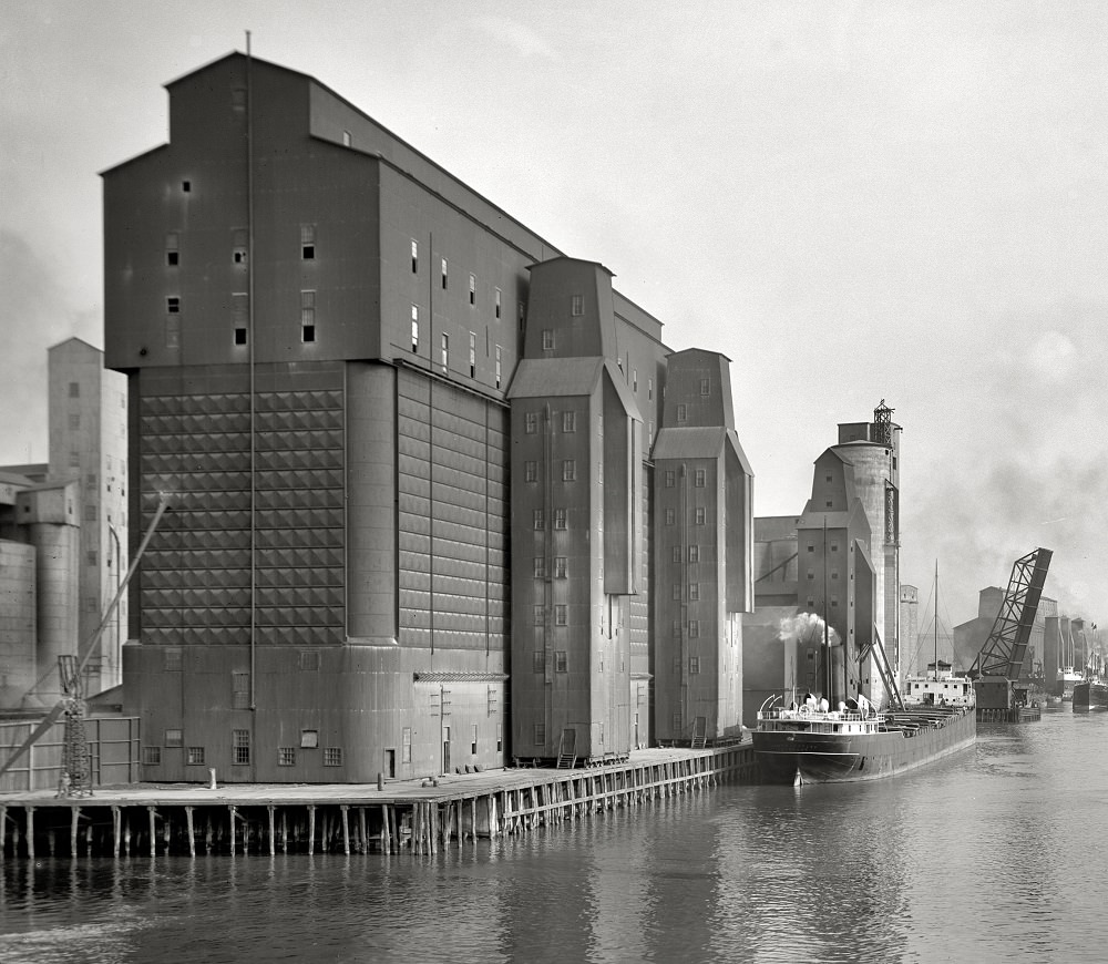 #32 Canal harbor and elevators, Buffalo, New York, circa 1910