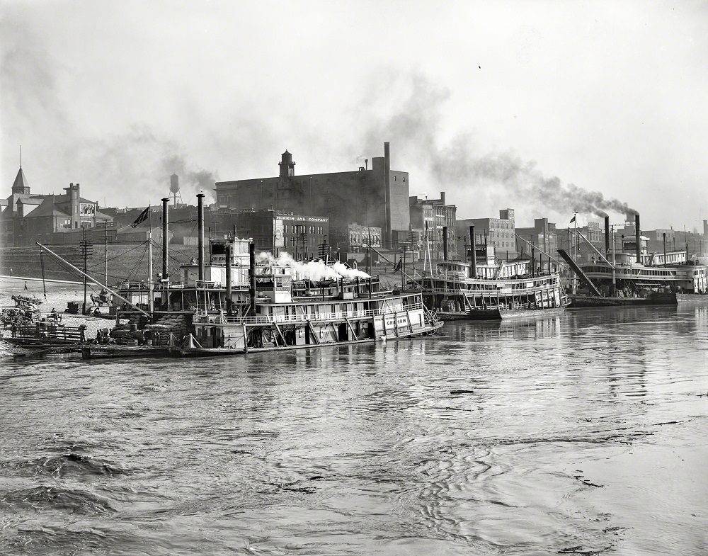#16 Mississippi River levee from the ferry, Memphis, Tennessee, circa 1908