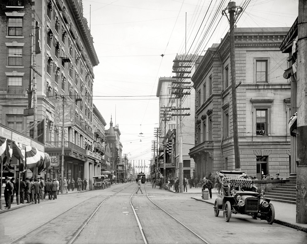 #3 Royal Street looking south from St. Francis, Mobile, Alabama, circa 1910