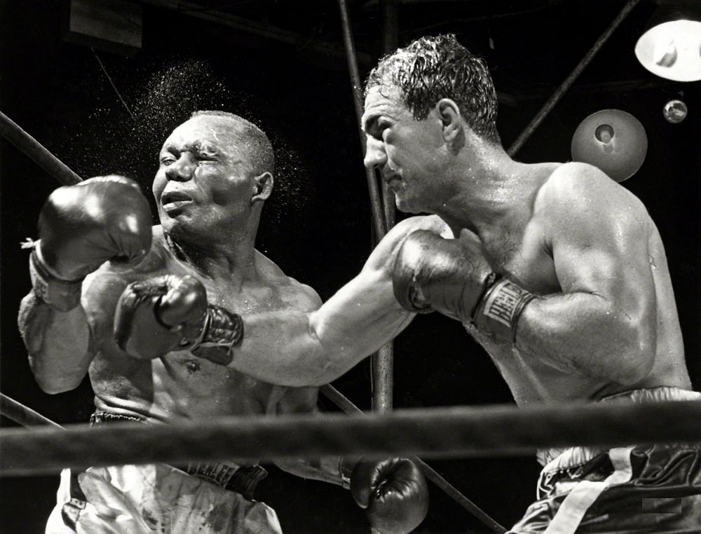 #31 Rocky Marciano KO’s Jersey Joe Walcott, is new World Heavyweight Champion, Philadelphia, 1952