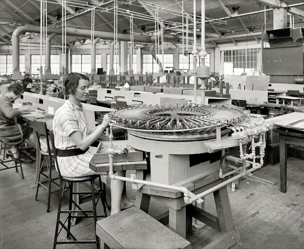 #95 Another happy worker at the giant Atwater Kent radio factory in Philadelphia circa 1925