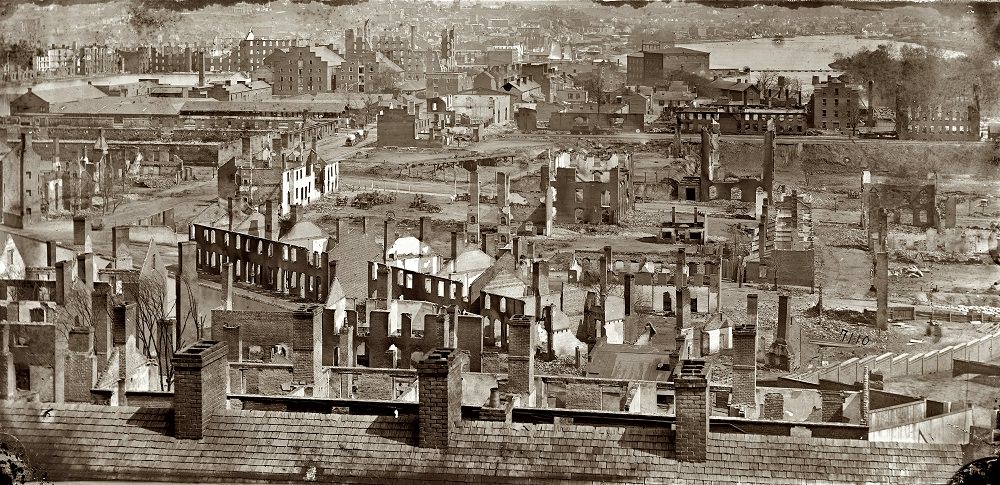 #31 A burned district along the James River, Richmond, Virginia, April 1865