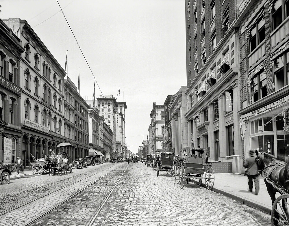 #7 Main Street west from Twelfth, Richmond, Virginia, circa 1912