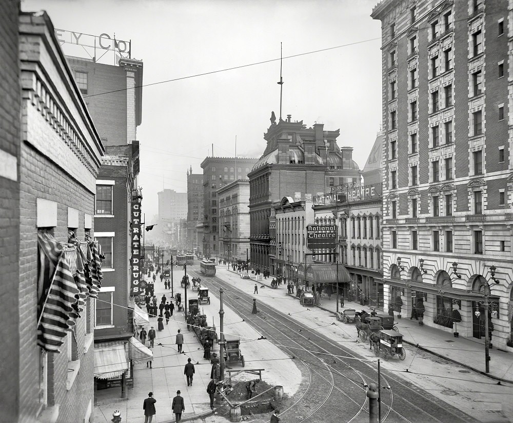 #16 Main Street and Hote, Rochester, New York, 1908
