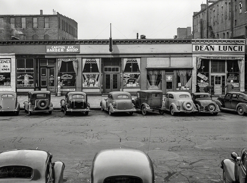 #26 Capitol Avenue storefronts, Omaha, Nebraska, November 1938