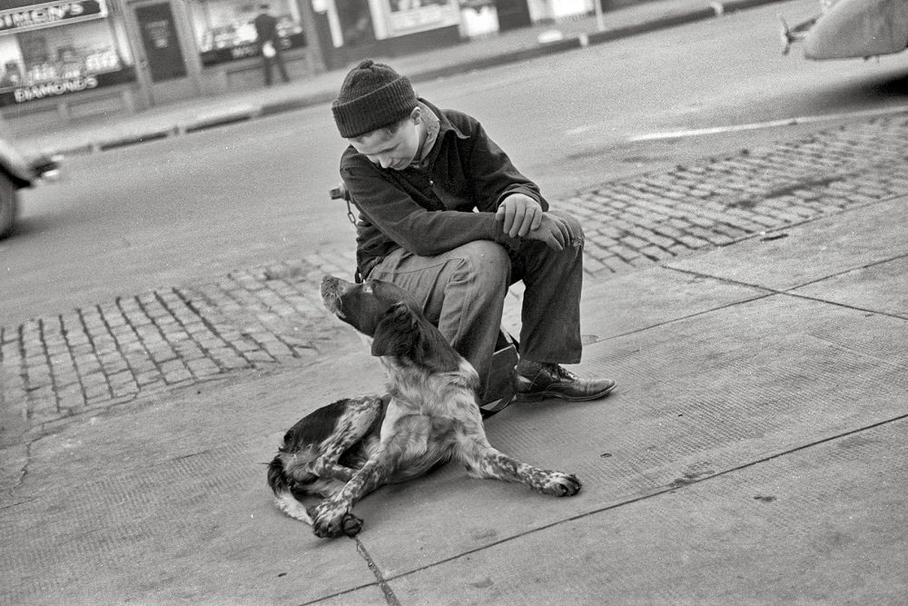 #13 Boy with dog, Omaha, November 1938