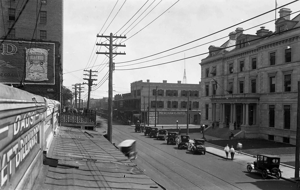 #42 Palafox Street looking southwest toward Government Street, 1921