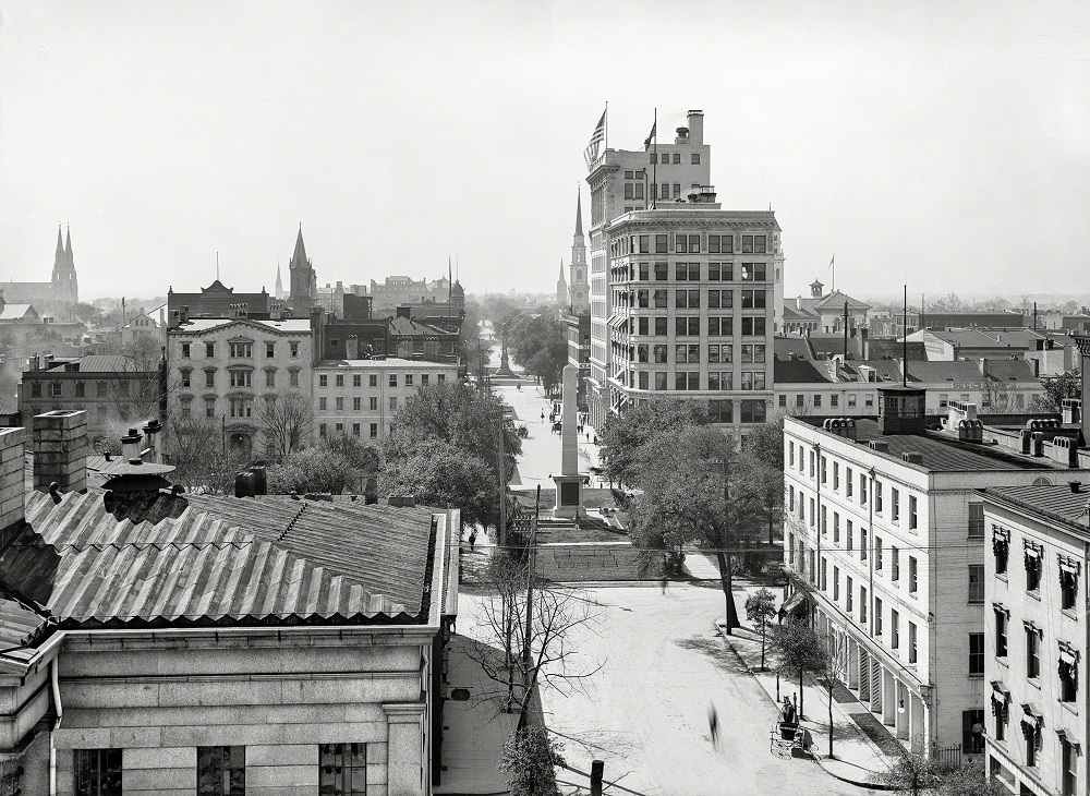 #23 Bull Street and Johnson Square, Savannah, Georgia, circa 1906