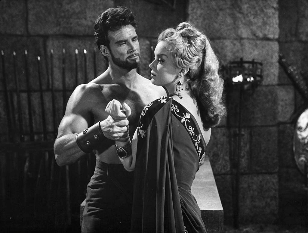 Steve Reeves with Edy Vessel in ‘The Trojan Horse’, 1961