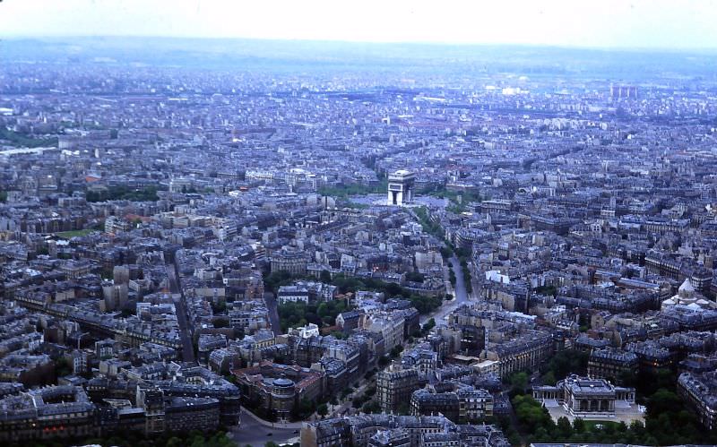 #28 View towards l’Étoile from the Eiffel Tower, May 29, 1950