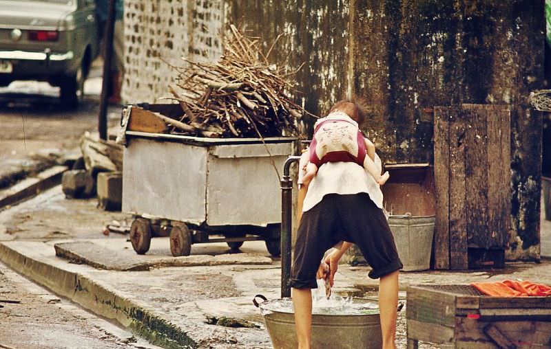 #32 Doing the washing, Sheung Shui, Hong Kong, 1970s