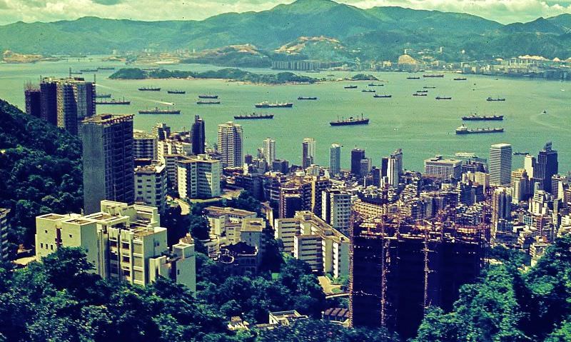 #43 The new territories from Hong Kong Peak, 1970s