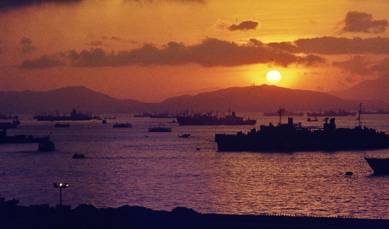 #57 US navy ships visiting Hong Kong for R & R during the Vietnam war, 1970s