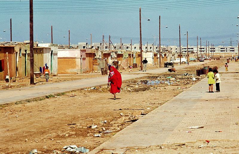 #1 Old housing, New flats in the distance behind, Benghazi, 1970s