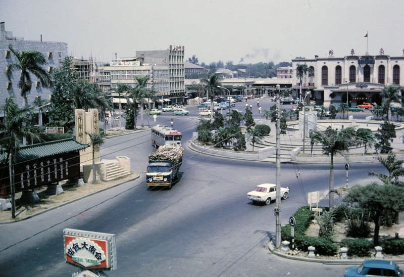 #5 Circle – Train Station as seen from Tainan Hotel, Tainan, 1970s