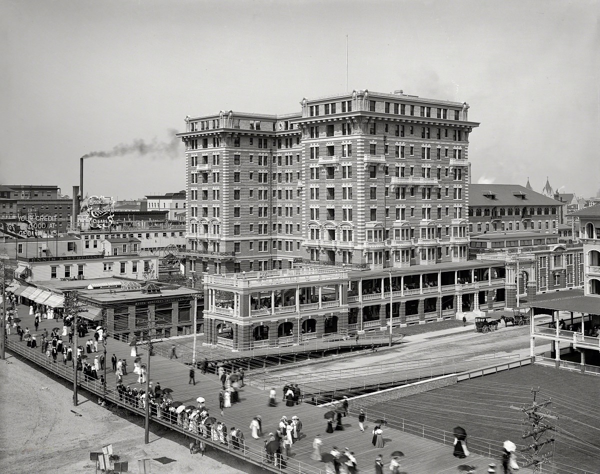 #35 Boardwalk and Hotel Chalfonte, Atlantic City, New Jersey, 1904.