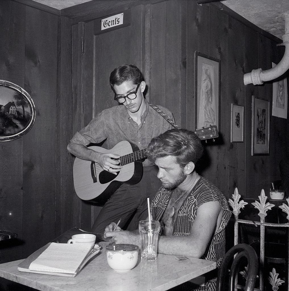 #38 Beatnik Playing Guitar in Cafe, 1959