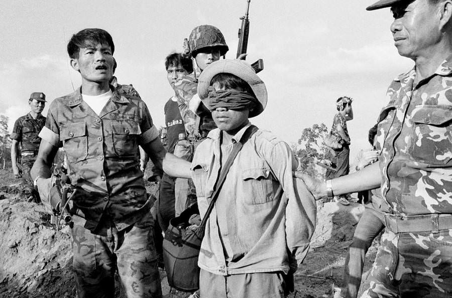 #38 A Cambodian soldier fighting against the Khmer Rouger is captured in Thailand, Aranyaprathet, Thailand, 1985.