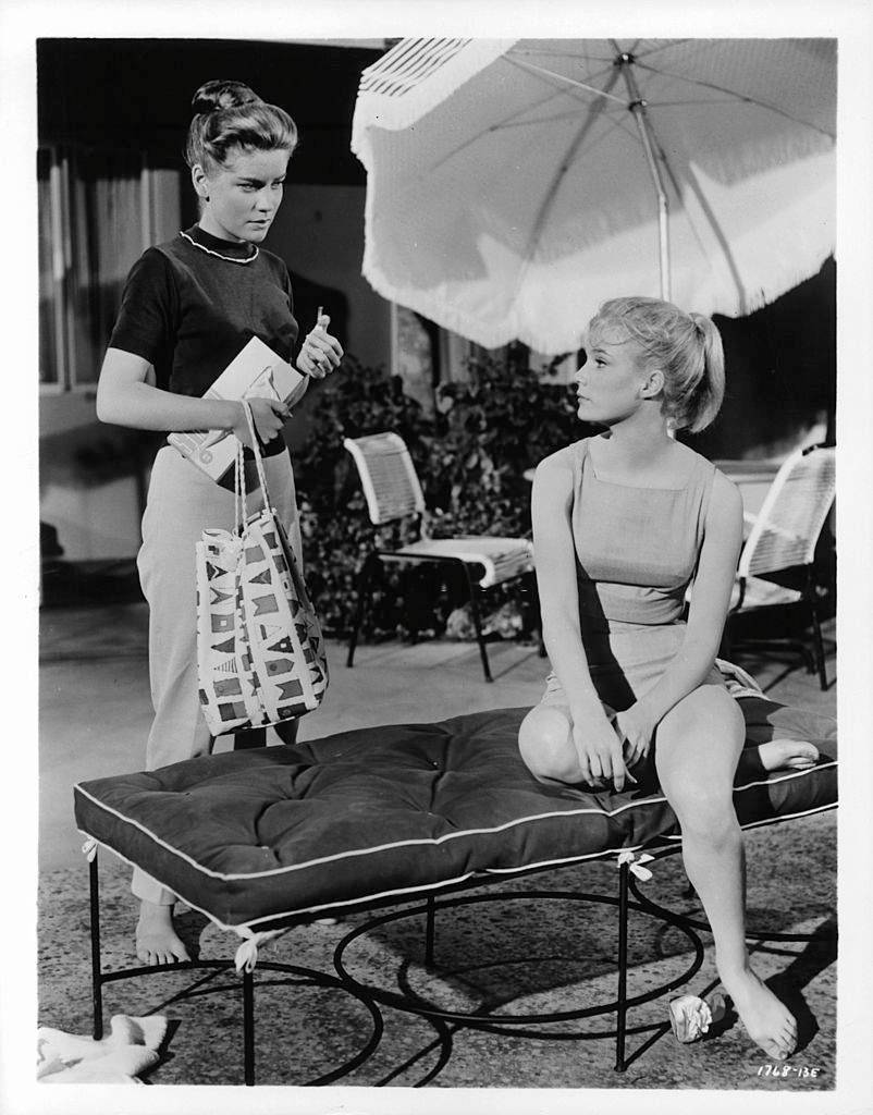 #19 Dolores Hart with Yvette Mimieux in a scene from the film ‘Where the Boys Are’, 1960