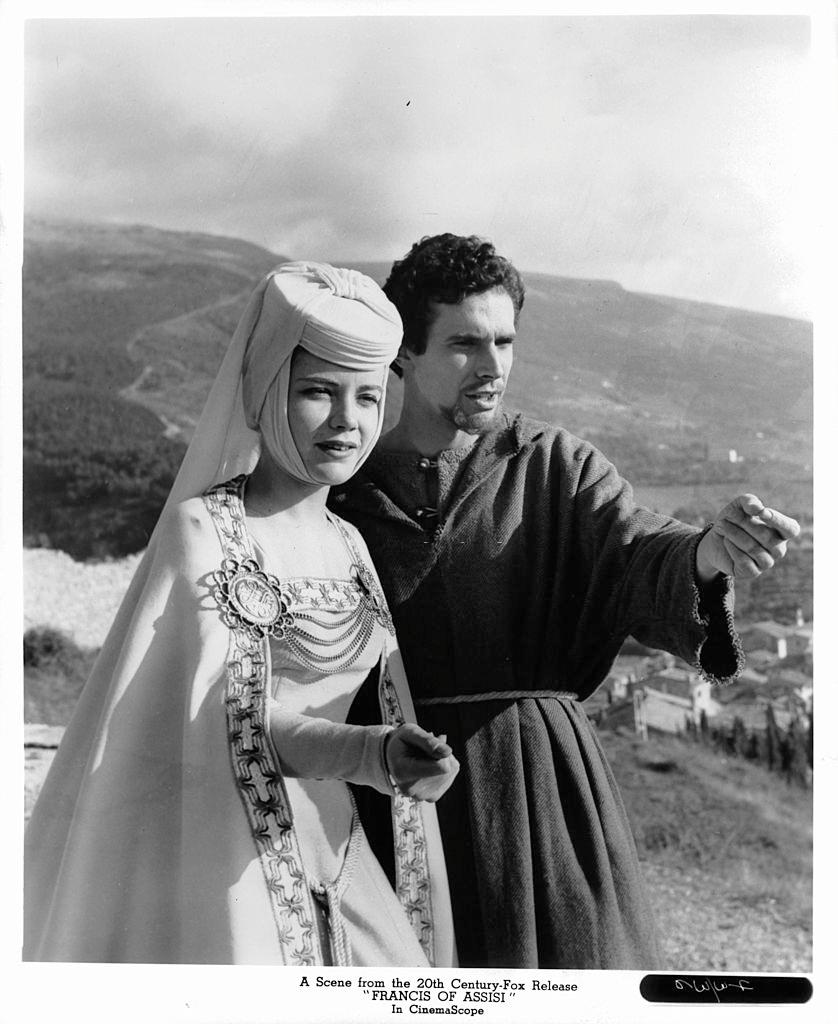 #24 Dolores Hart with Bradford Dillman in a scene from the film ‘Francis Of Assisi’, 1961