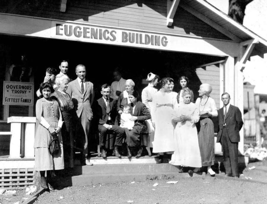 Families who competed in the “Fitter Family” contest, meant to find the most eugenically perfect family, Topeka, Kansas. 1925.