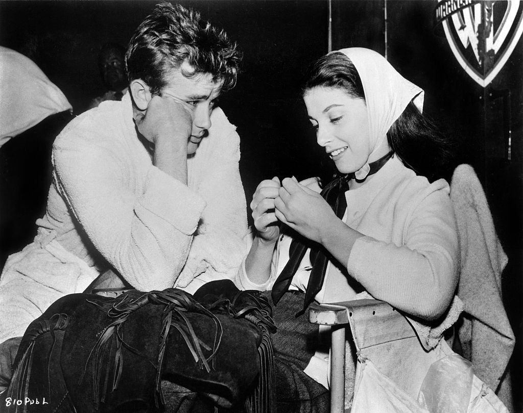 Pier Angeli with James Dean on the set of the Warner Bros film ‘East Of Eden’ in 1954 in Los Angeles