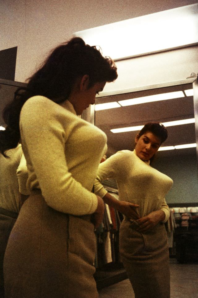 #31 June Wilkinson in a yellow dress, 1960s