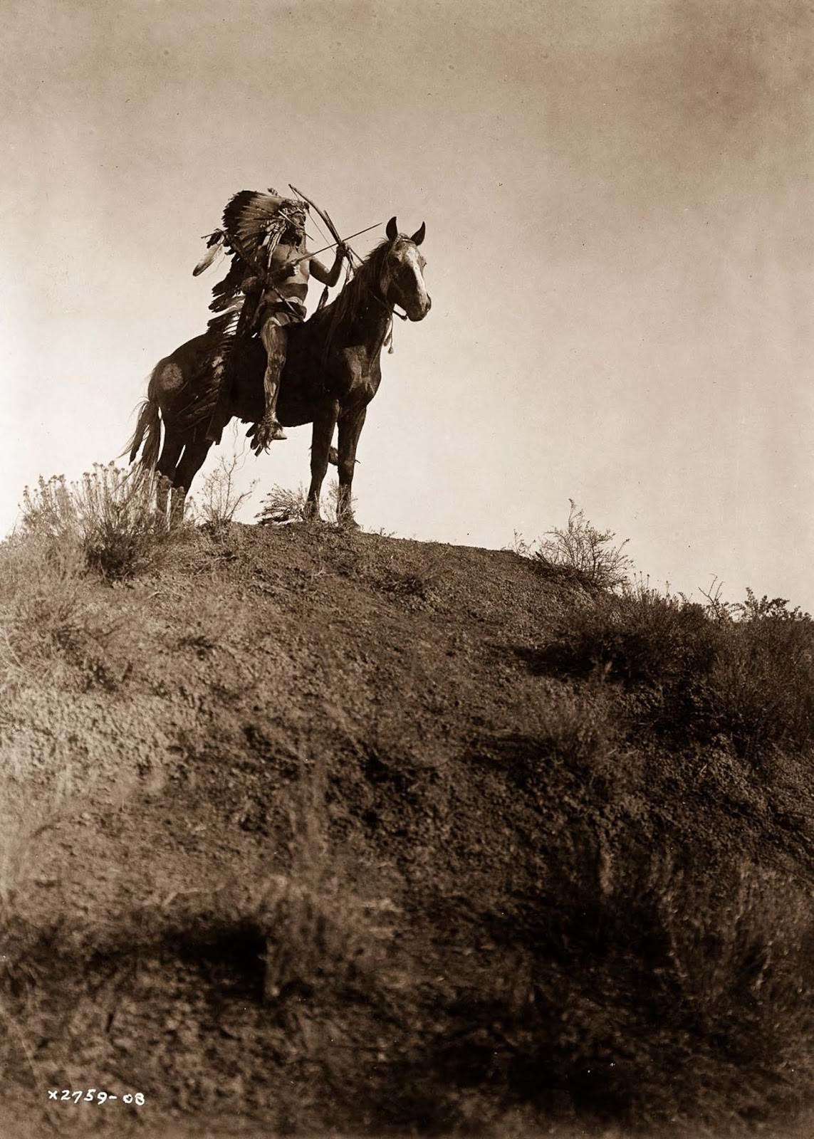 #37 An Apsaroke man on horseback. 1908.