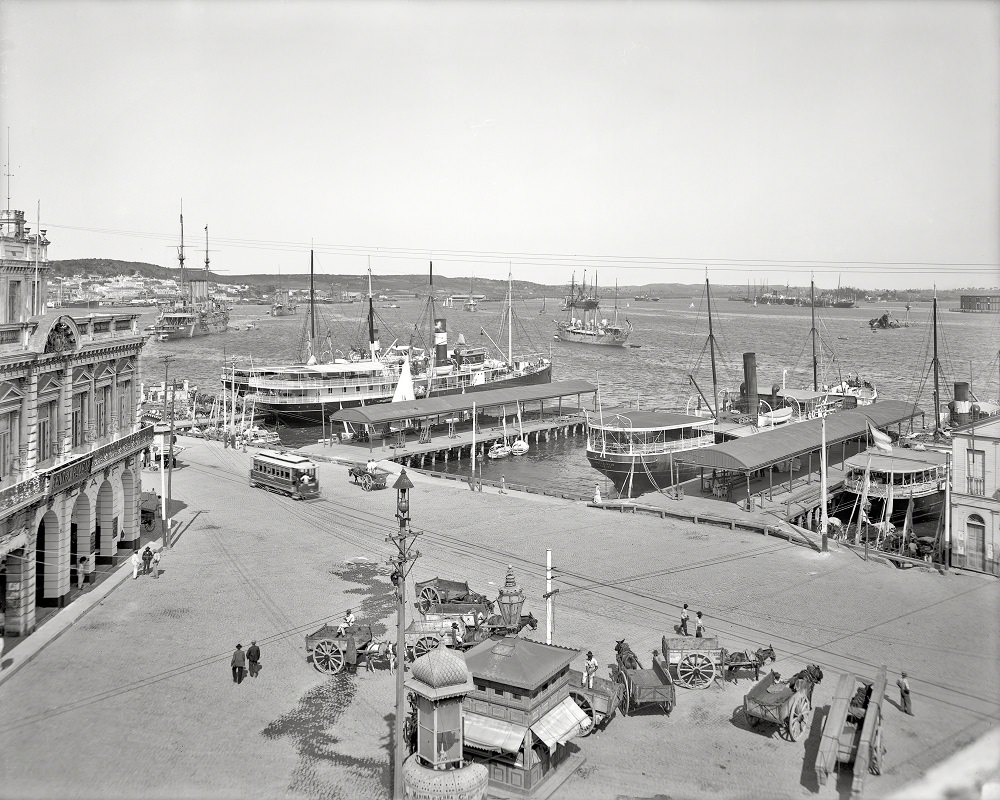 #6 Harbor and Muelle Luz (Light Pier), Havana, Cuba, circa 1904