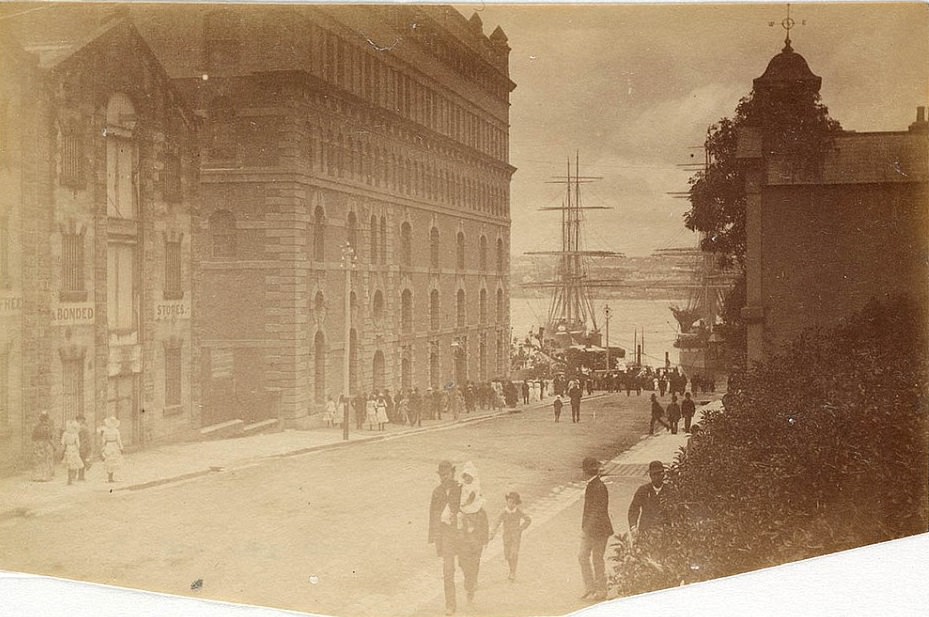 #9 A pedestrians on Phillip Street leading down to the harbour, taken circa 1885-1890