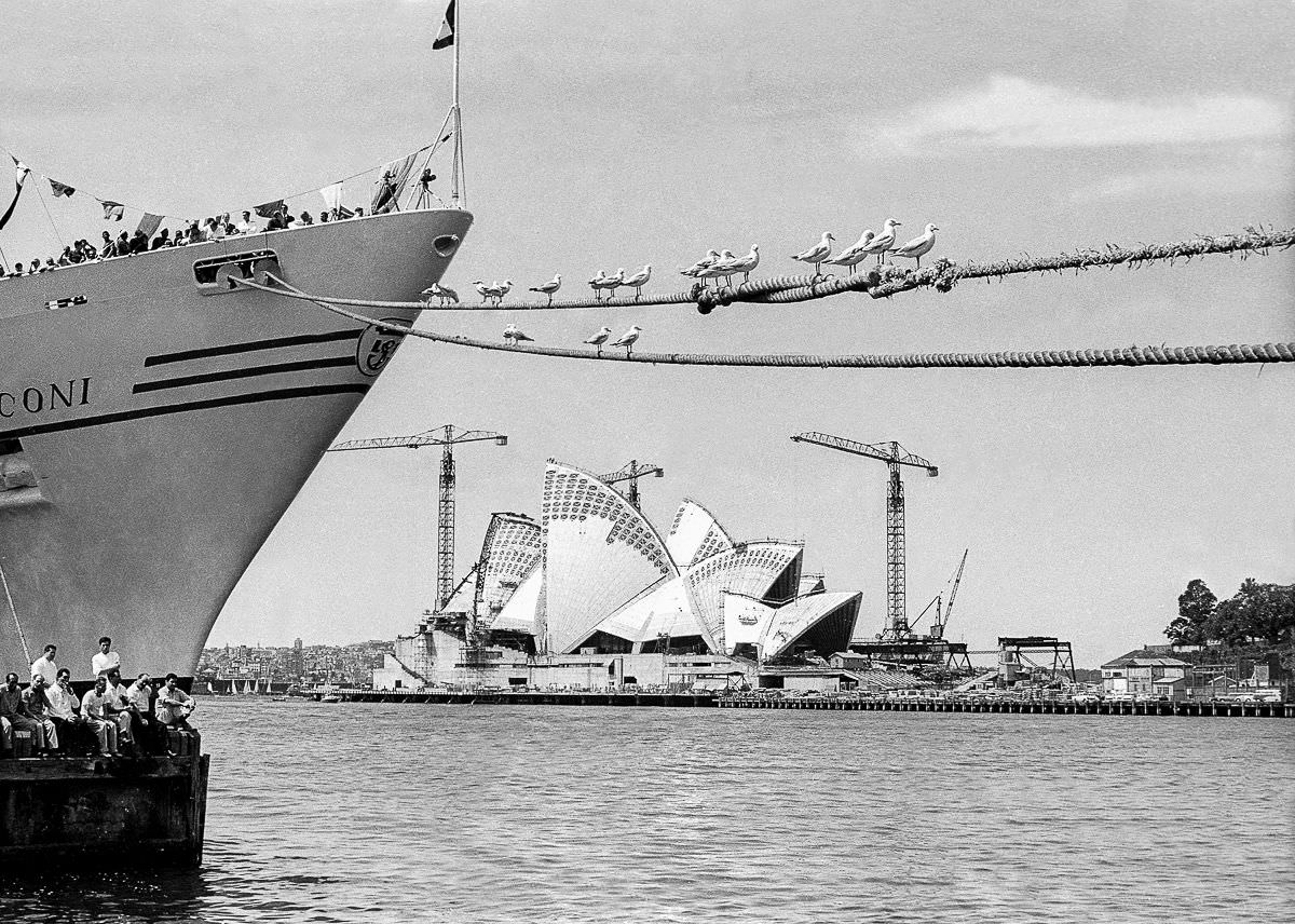 #20 While the exterior of the Opera House was mostly completed in 1966, the interiors had to be significantly redesigned after Utzon’s resignation, Oct. 22, 1966.