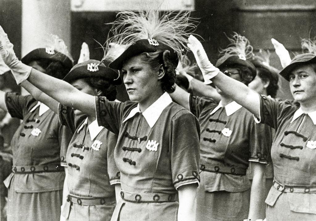 Hungarian girl nationalists in Budapest where a women’s organisation had been formed on Nazi lines