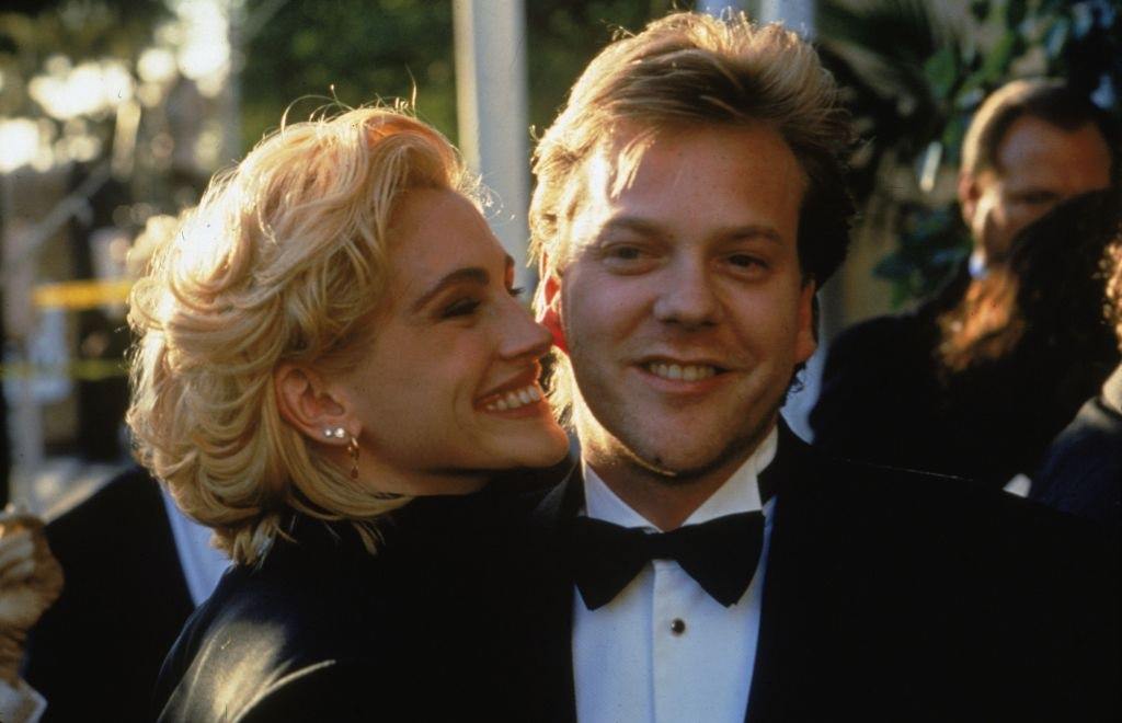#38 Julia Roberts with her boyfriend Kiefer Sutherland, at the Academy Awards Cermony, 1990