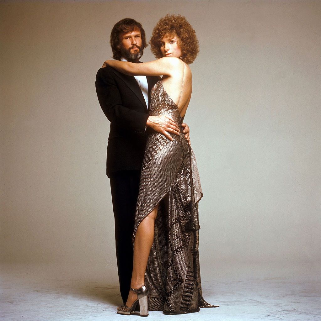 #59 Barbra Streisand with Kris Kristofferson on the set of “A Star is Born”, 1976