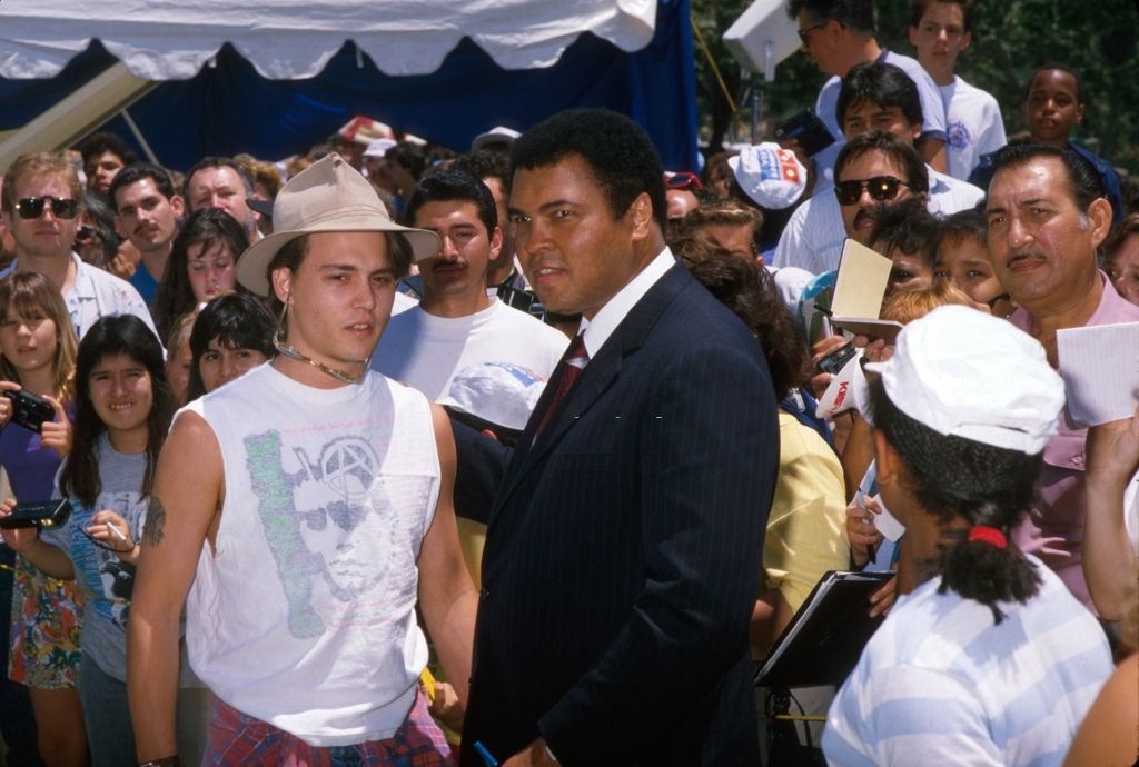 #9 Johnny Depp with Muhammad Ali, 1988