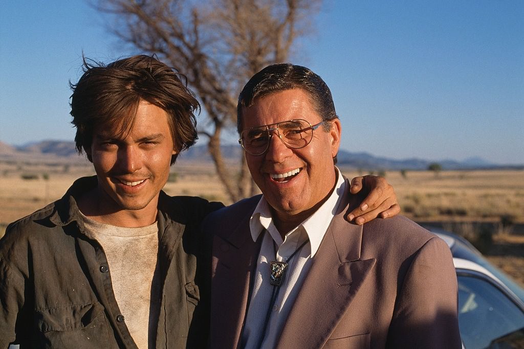 #23 Johnny Depp and Jerry Lewis on the set of Arizona Dream, 1991
