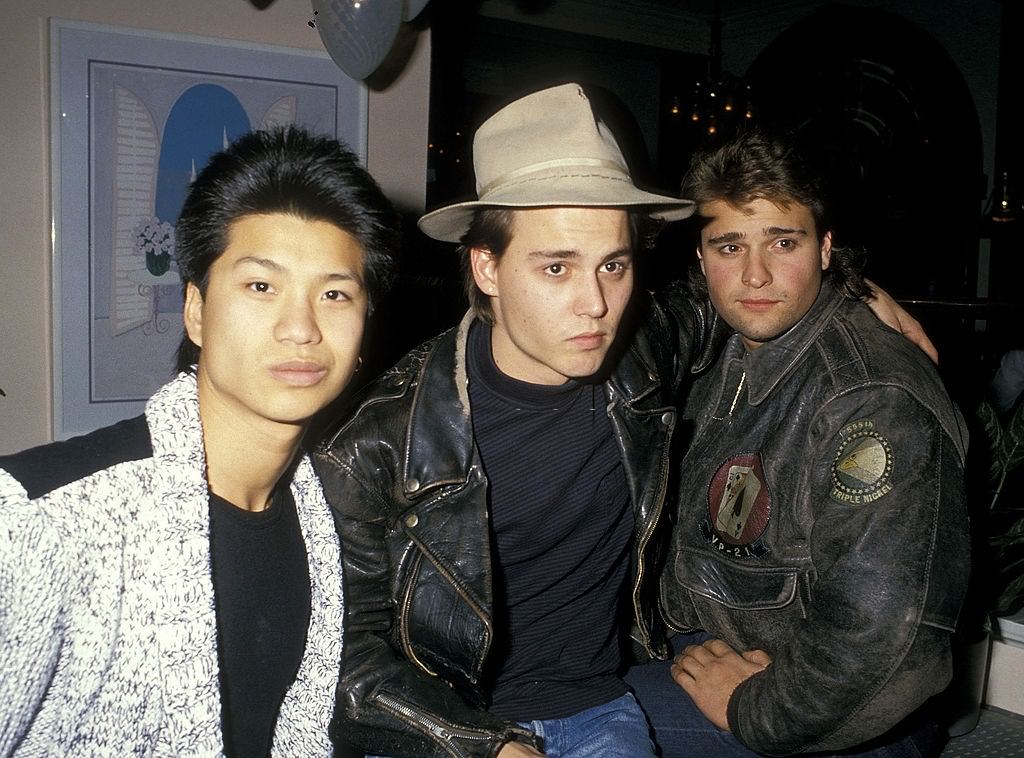 #3 Johnny Depp with Dustin Nguyen and Peter DeLuise, 1987