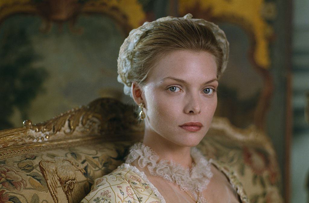 Michelle Pfeiffer on the set of the film “Dangerous Liaisons”, 1988