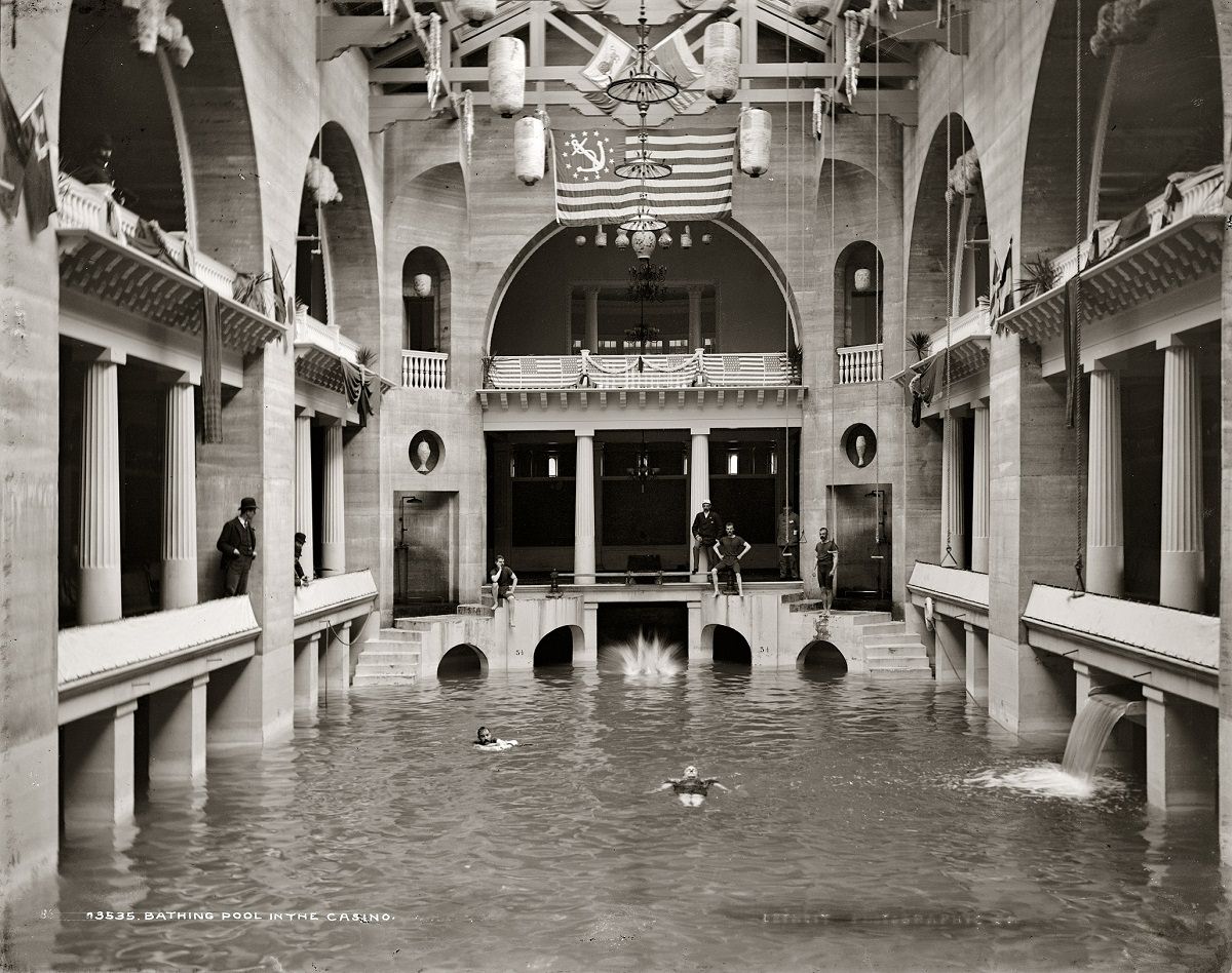 #38 Bathing pool in the Casino at Henry Flagler’s Hotel Alcazar in St. Augustine, Florida, 1889